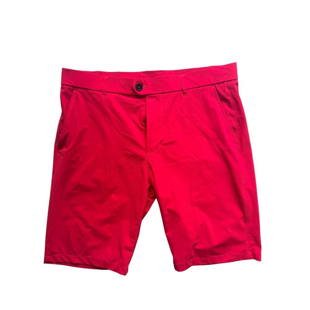 Greyson Montauk Golf Shorts Mens 34 Red 10 Inseam Stretch $130